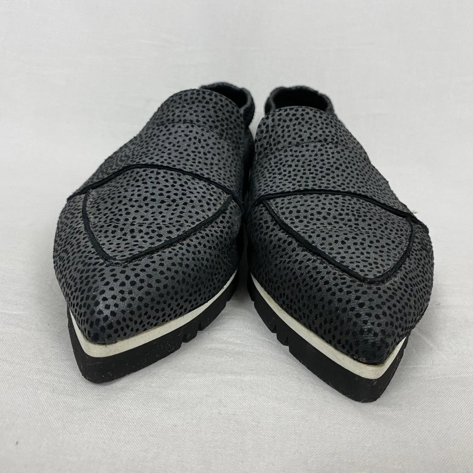AGL Pointer Loafer Womens 9 39.5 Gray Black Slip On Shoes Flats Italy Luxury - Image 4 of 4