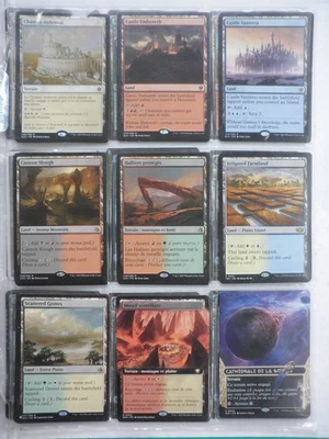 mtg lot 16/17 magic 73 rare with FOILS + 11 unc com LAND terrain English French - Photo 1/4