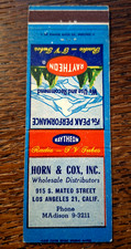 Vintage Matchbook: Raytheon Radio-TV Tubes, Horn & Cox, Los Angeles, CA
