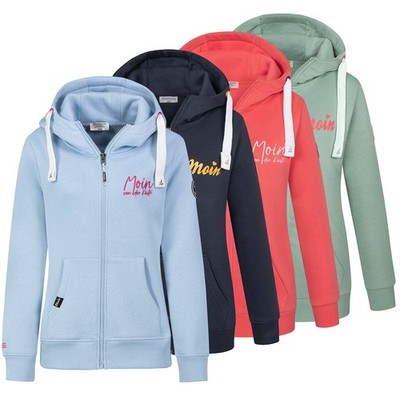 Eight2Nine Damen Sweatjacke Zip Hoodie Jacke Damenjacke Küste Meer Maritim Moin