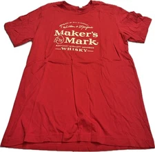 Maker's Mark Whiskey Signature Label T-Shirt Red Size Large Unisex