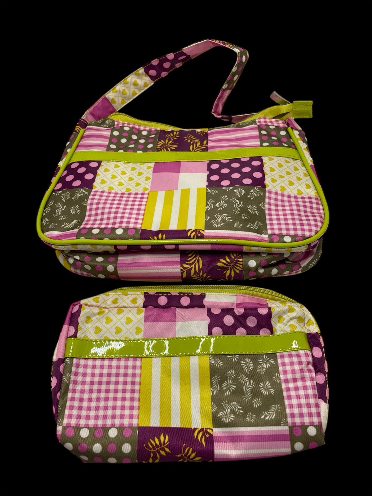 Patchwork  shoulder bag and matching accessory po… - image 6