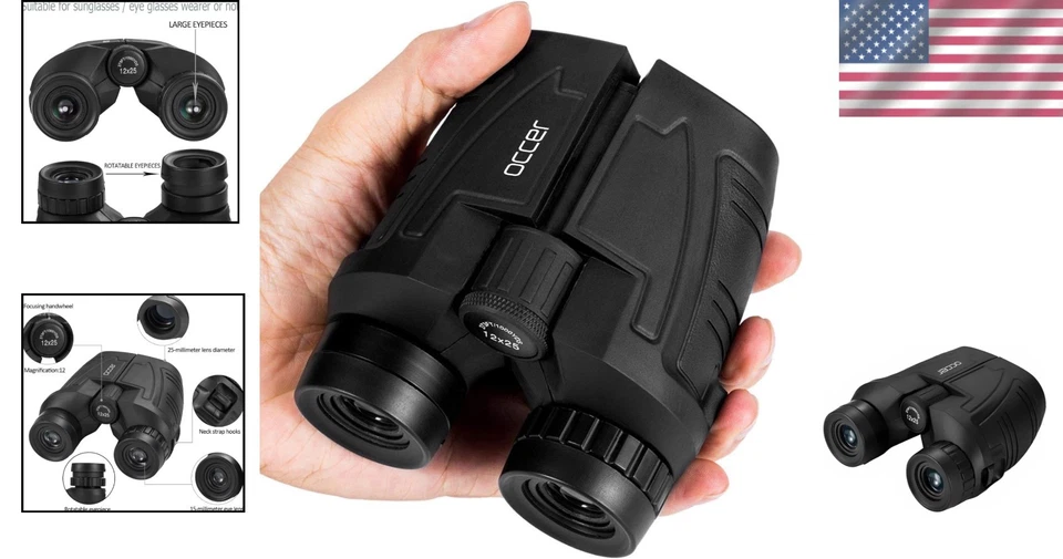 High-Powered 12x25 Compact Binoculars for Adults and Kids - Image 2 of 4