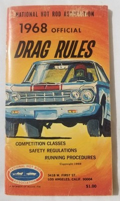 1968 NHRA Official Drag Rules NOS National Hot Rod Association drag racing NM