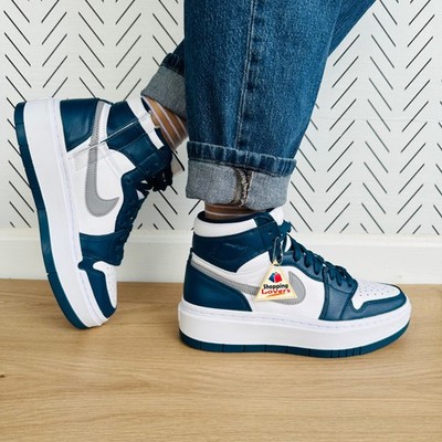  Rare Nike Air Jordan 1 Elevate Hi Women Shoes Sneaker 7.5 White Blue DN3253-401
