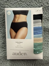 Auden Briefs Womens Large Multicolor Cotton Blend Underwear 6 Pack Tag Free