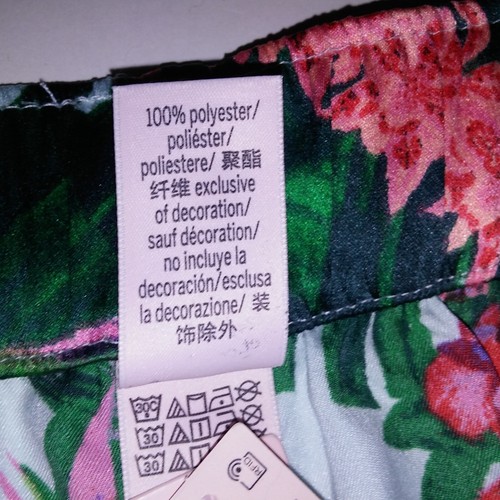 Victoria Secret Camisole Set XL Tank Top & Shorts Sleepwear Blue Green Tropical - Picture 8 of 8