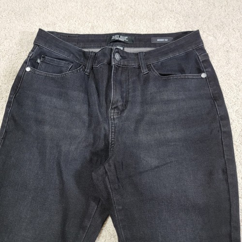 Judy Blue Skinny Fit Jean Women's 7/28 Black Denim Mid Rise Stretch Slim Leg - 第 4/11 張圖片