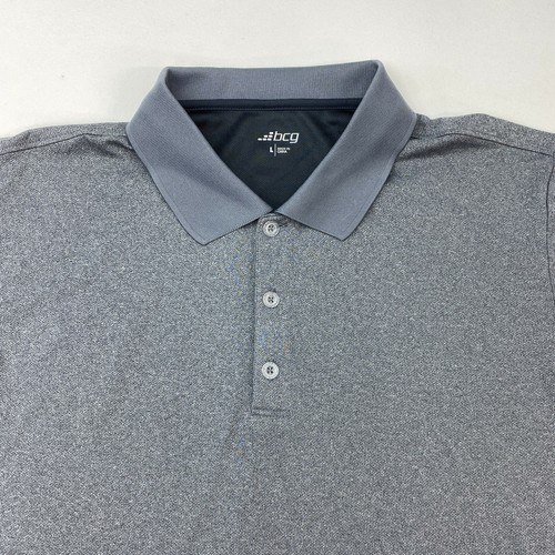 BCG Golf Polo Shirt Mens L Gray Short 