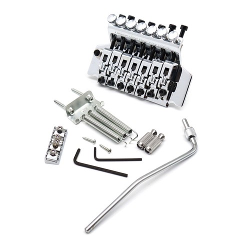 7 Strings Electric Guitar Bridge Double Locking System Tremolo Bridge Chrome - Picture 8 of 9