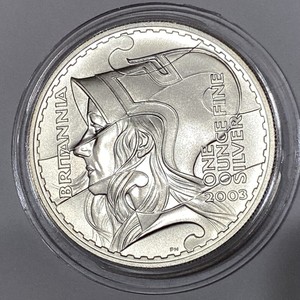 Pièce Argent Britannia 1 Once - 31,1 G .999 - Royaume-Uni Avec Capsule - Année Courante