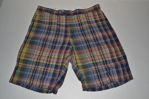 RED YELLOW PLAID SHORTS MENS SIZE 