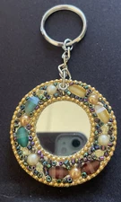 Gold/Silver Ornate Mirrored Beaded Keyring