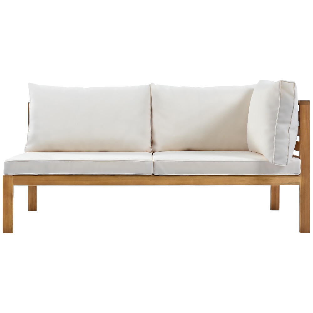 Wood Structure Outdoor Sofa Set with Water-resistant & Strong Metal Accessories