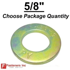 5/8" F436 SAE Structural Yellow Zinc Plated Hardened Flat Washers for A325 A490