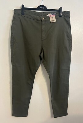 NEU ex M&S olivgrün super dünn hochrise gerade Denim Jeans Größe 22
