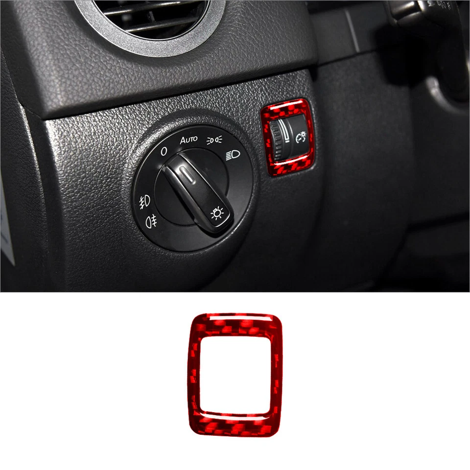 Kit de cubierta interior completo de fibra de carbono rojo 31 piezas para Volkswagen Tiguan Foto 3 de 4