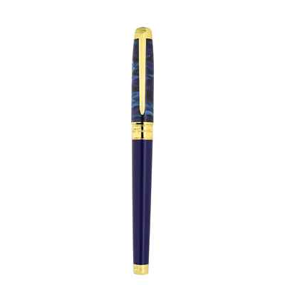 ST DUPONT KOI FISH BLUE GOLD ACCENTS LINE D ROLLERBALL PEN 422005L