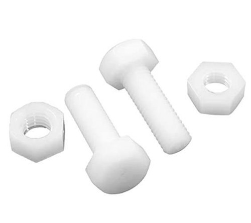Piutouyar 20 Pair M8x25mm White Nylon Hex Bolts Plastic Hex Nuts Full Thread 