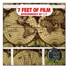 Hydrographic film World Atlas Map hydro dipping 7' x 20" hydro dip