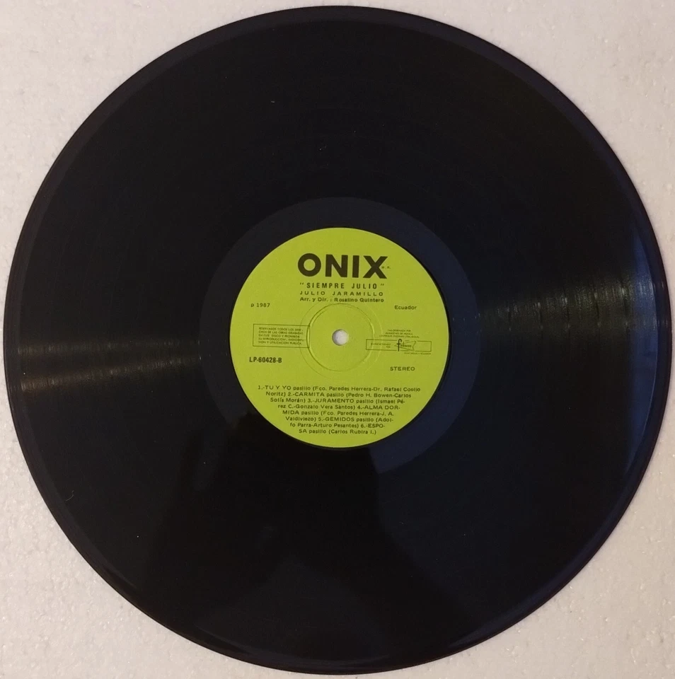 VERY RARE IMPORT JULIO JARAMILLO SIEMPRE JULIO 3 LP VINYL ONIX LP-60428 VG+-VG - Image 4 of 4