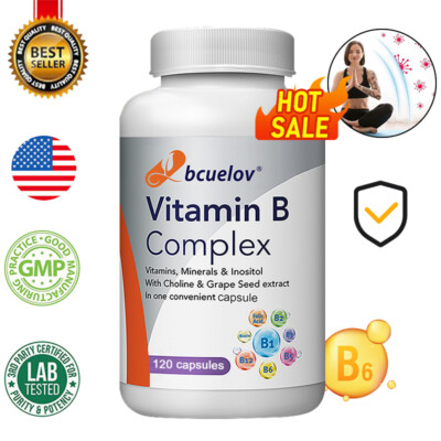 B Complex Vitamins Contains B1B2B3B5B6B12 Heart Support 30to120 Capsules
