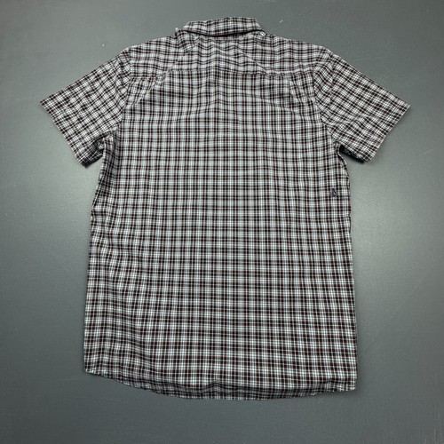 Volcom Plaid Button Up Shirt Men’s XL Modern Fit Short Sleeve Blue Red Casual - Picture 8 of 10