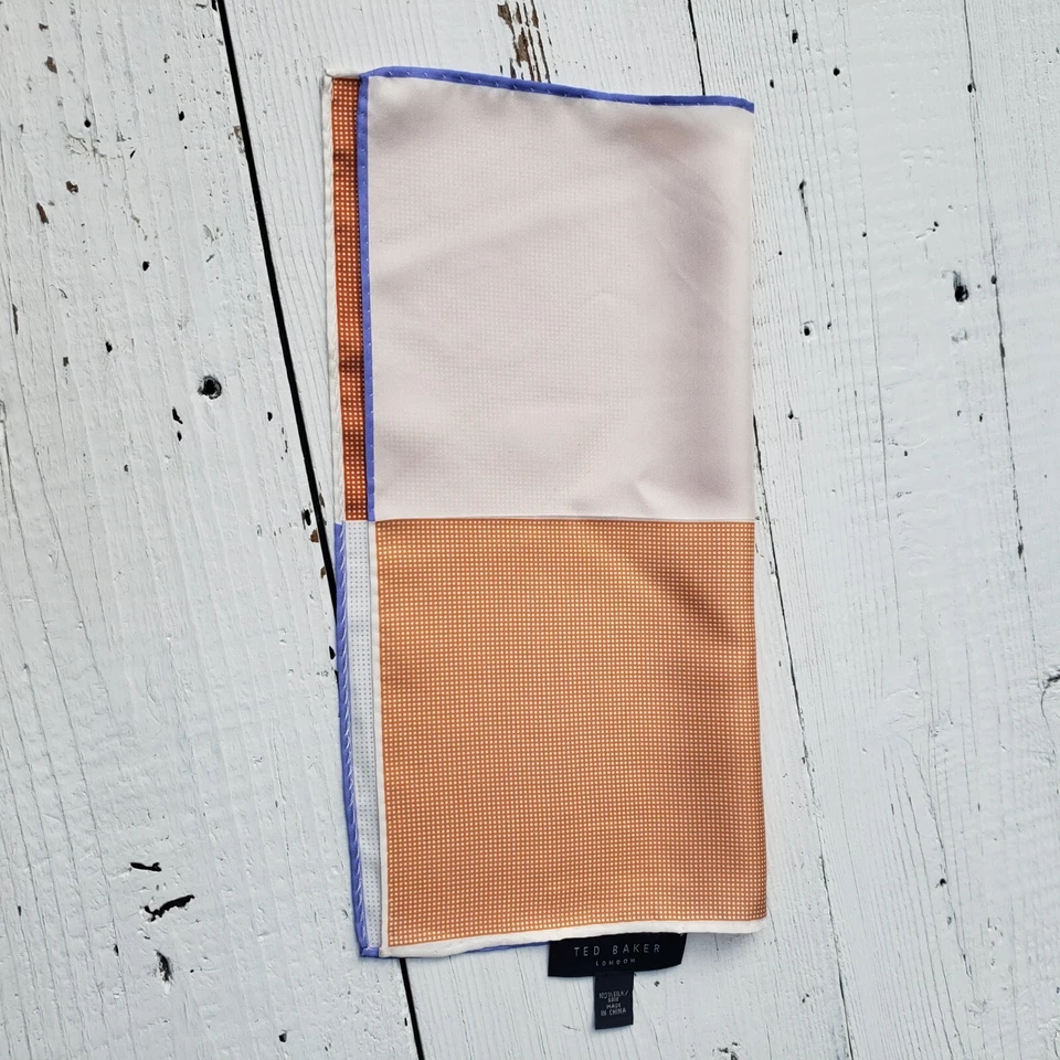 Nuevo Pañuelo Ted Baker London Hombre 13" Cuadrado de Bolsillo 100% Seda NUEVO Foto 2 de 4