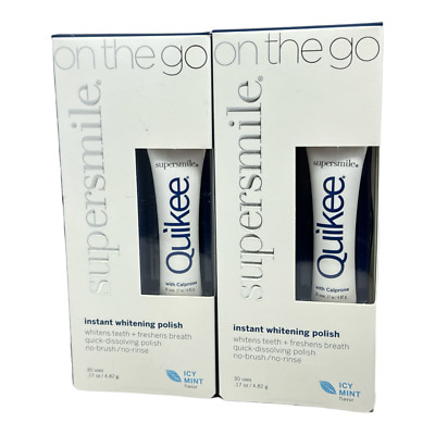 Supersmile On The Go Quikee Instant Whitening Polish 30 Uses .17oz. LOT OF 2