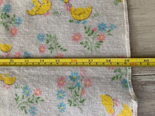 Vtg Ducks & Chicks Flowers North Star by Chatham Baby Receiving Blanket 29x39 - Picture 7 of 7