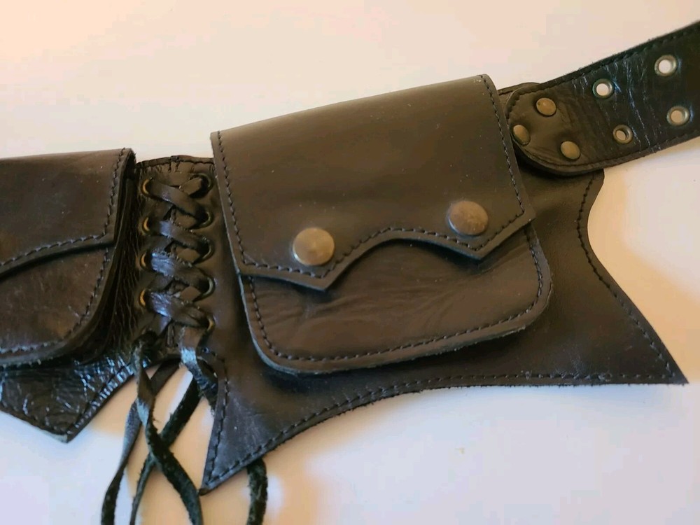 Leather Utility Hip Belt Bag Steampunk Cosplay Accessory Fanny Pack Festival