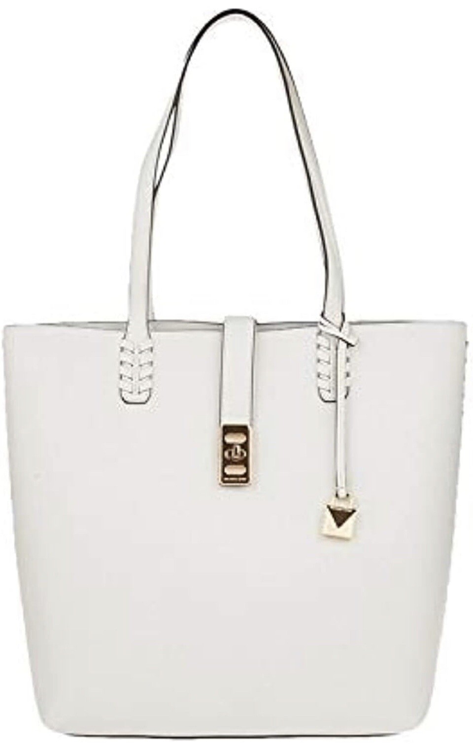 MICHAEL KORS Women’s Leather Karson Tote/Shoulder Bag, Carryall. Optic