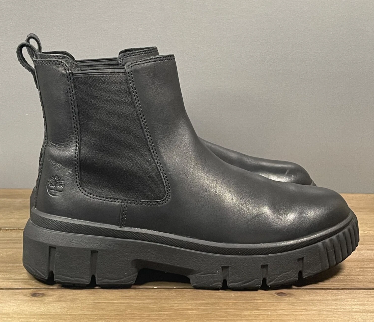 Stivali Timberland donna Greyfield Chelsea taglia 8 pelle nera pull on