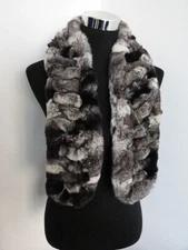Handmade100% real rex rabbit fur scarf /cape/ neck wrap/shawl /collar grayish 