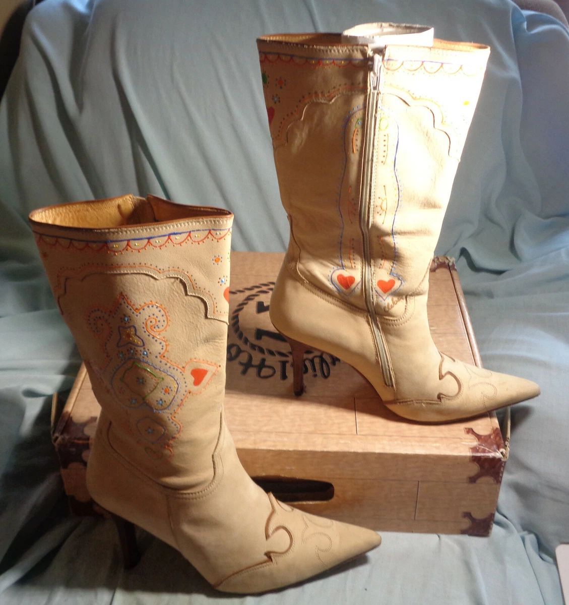 Cream western boots cheap