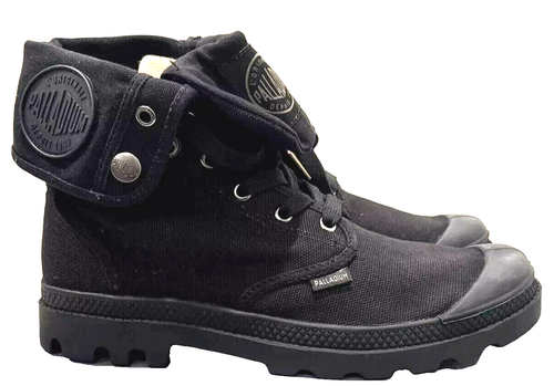 Palladium Baggy Turn-down 92353-060-M Black Canvas Boots Womens Ankle shoes~8 - 第 1/6 張圖片