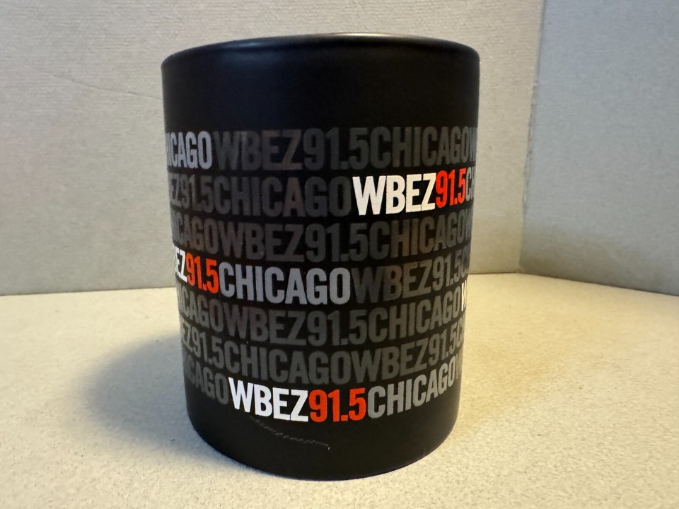 WBEZ 91.5 FM Chicago Text Chicagoland Black Ceramic Coffee Cup Mug eBay