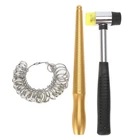 3pcs/Set Ring Mandrel Sizer Finger Measuring Stick Griff Hammer Schmuck Werkzeug