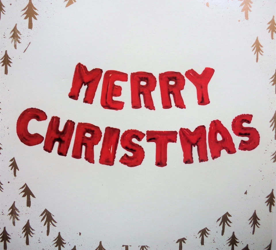 MERRY CHRISTMAS LETTER FOIL BALLOON GARLAND PARTY DECORATION GOLD SILVER RED  - Image 3 of 4