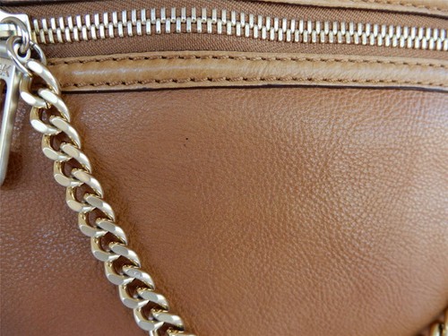 Michael Kors Vintage Caramel Brown Pebble Leather Shoulder Bag A-0706 - Picture 3 of 12