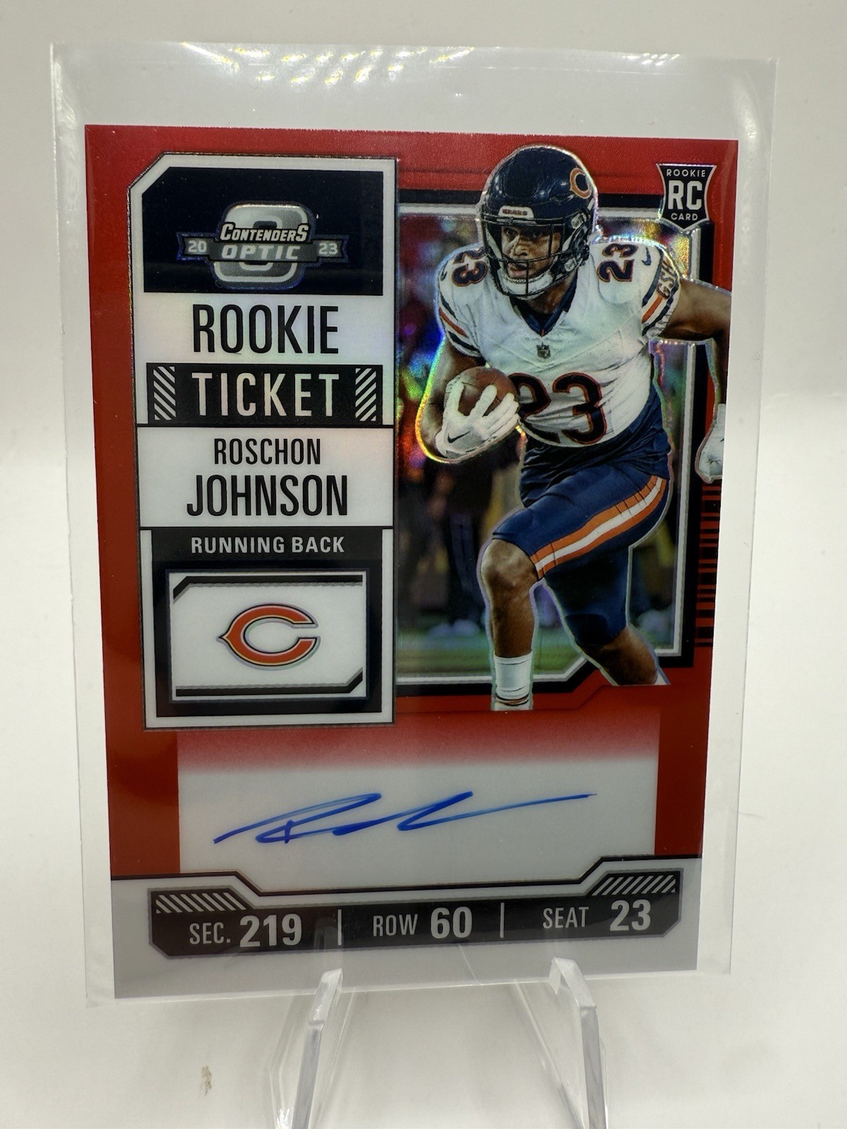 ROSCHON JOHNSON 2023 CONTENDERS OPTIC ROOKIE TICKET RED RC AUTO /175