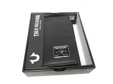 NIB True Religion Mens Leather Trifold Wallet Sway TR202252 Black- RFID $50