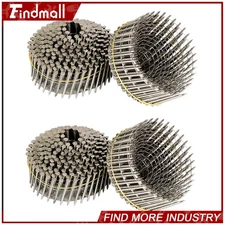 Findmall 1200 Pack 1-3/4" ×.09" 15 Deg Wire Coil Stainless Steel Siding Nails