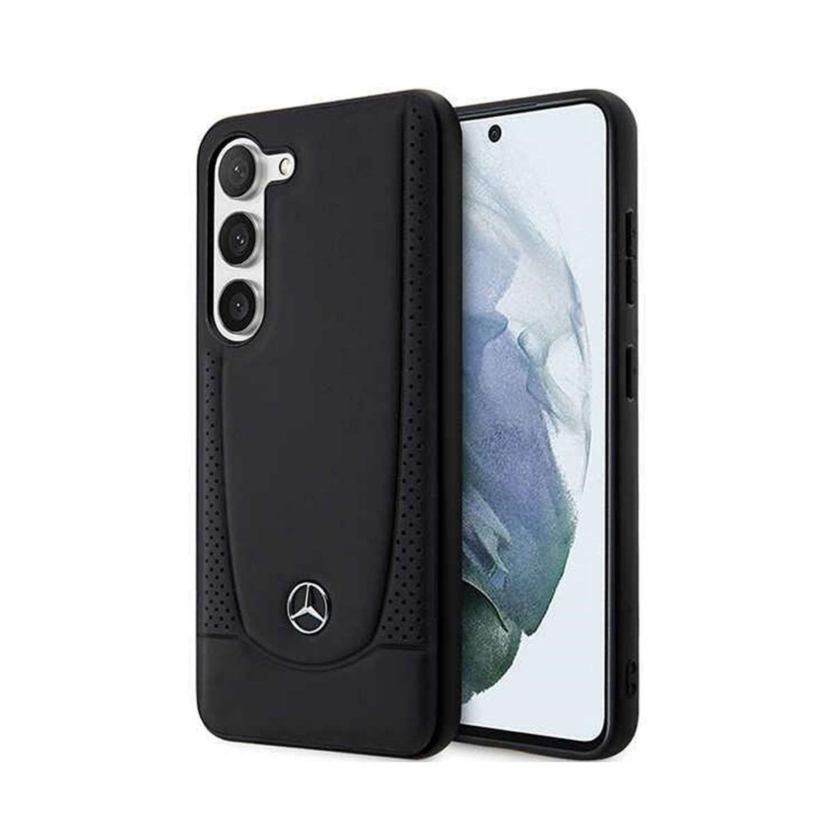 Coque Mercedes Galaxy S23 Plus cuir noir pour style d'affaires