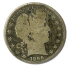 1896 50c Barber Silver Half Dollar Fifty Cents US Philadelphia