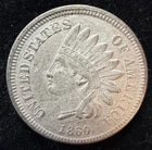 1860 Indian Head Cent - Possible Pointed Bust Variety - Pre-Civil War 1c Penny
