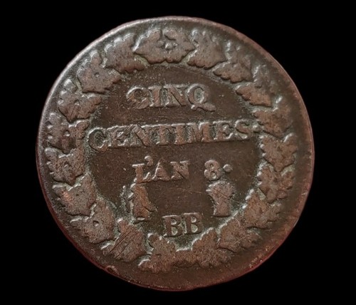 5 Centimes An 8 G – Monnaie Ancienne Française à L'effigie De Marianne