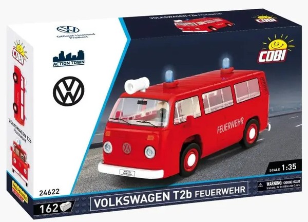 Cobi Action Town 24622 - Vw Volkswagen T2B Feuerwehr, MaßStab 1:35, Bausatz,...-image