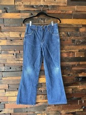 Vintage 1970s Wrangler High Rise Jeans Made USA Dark Wash Western Denim