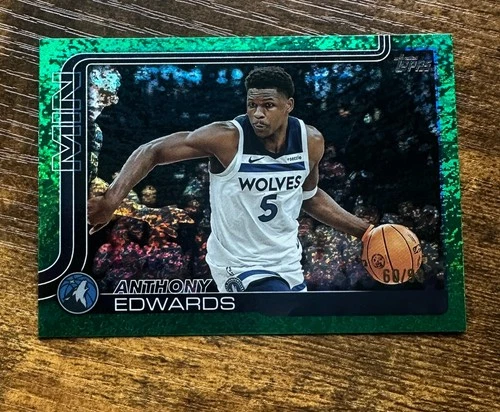 2025 Topps Basketball Green Holo Foil Anthony Edwards #108